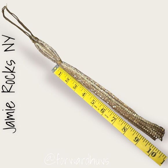 Jamie Rocks NY Sparkling Beige-Champagne & White Multi Strand Bead Necklace - Picture 5 of 8